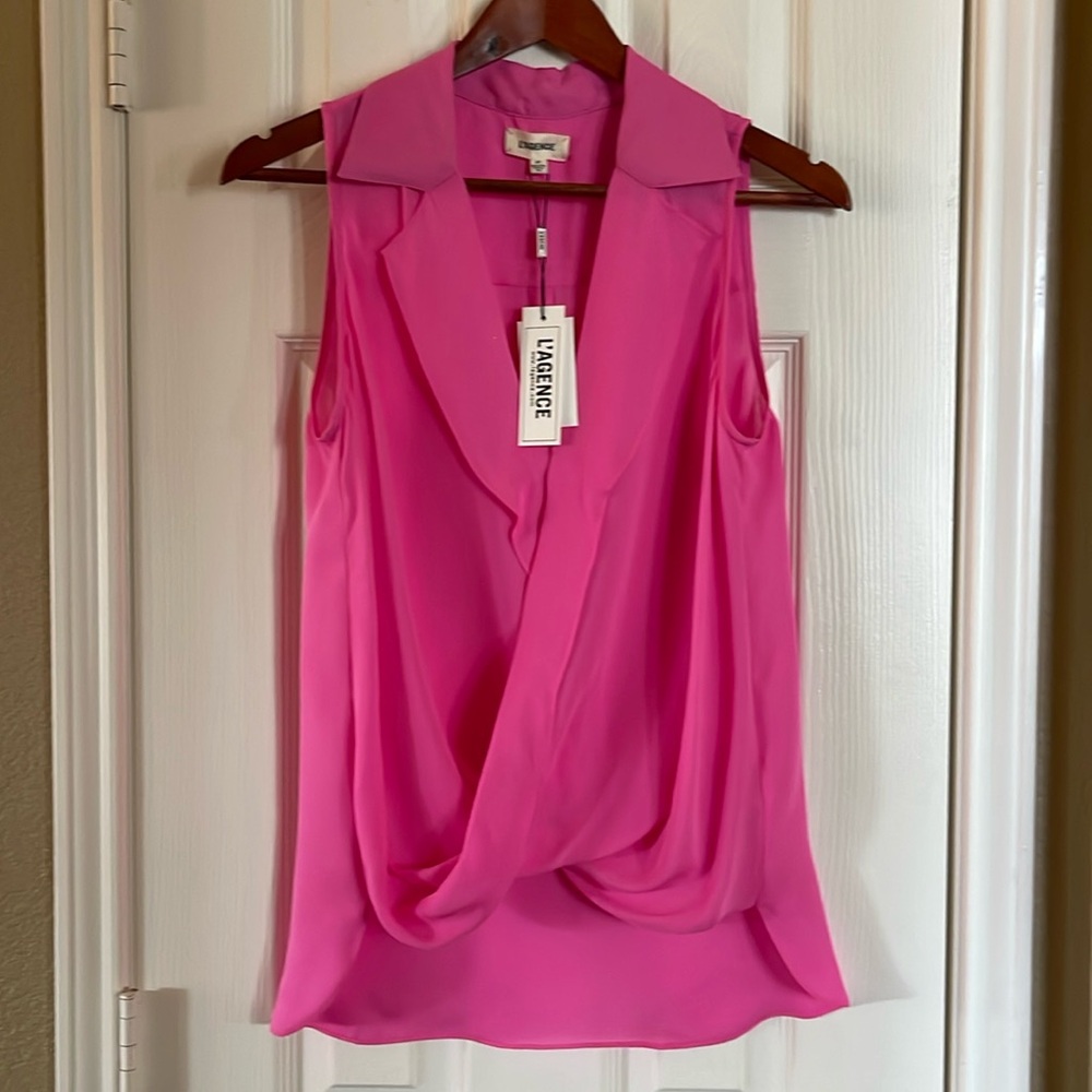 L'AGENCE Freja Draped Blouse Size Small